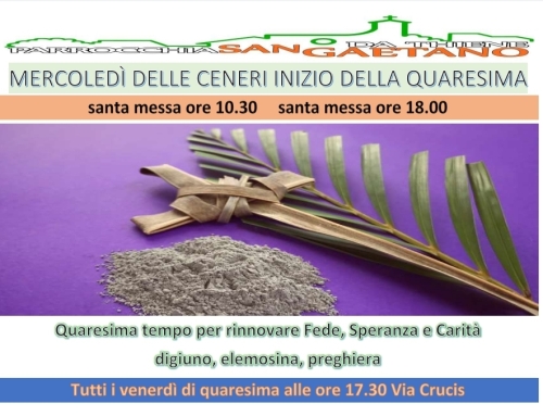 Ceneri Digiuno e Penitenza